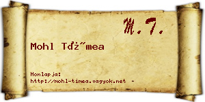 Mohl Tímea névjegykártya
